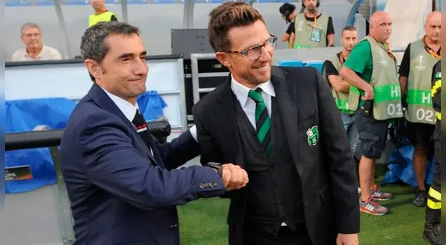 Ernesto Valverde y Eusebio Di Francesco se enfrentaron en la Europa League 2018. Ernesto Valverde y Eusebio Di Francesco se enfrentaron en la Europa League 2018.