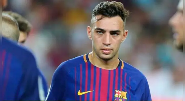 Munir el Haddadi, durante su etapa en el Barcelona.