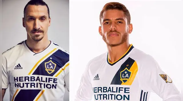 Jonathan Dos Santos recibe bien a Zlatan Ibrahimovic.