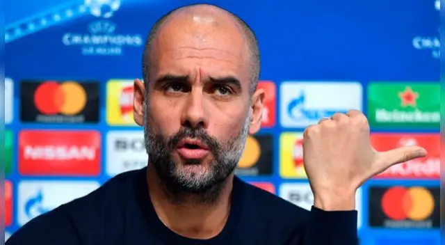 Pep Guardiola, durante una conferencia del Manchester City.