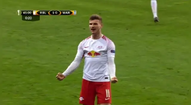 Timo Werner lleva 4 goles y dos asistencias en la Europa League con la camiseta del RB Leipzig.
