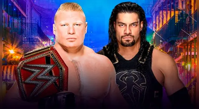 En WWE Wrestlemania 34, Brock Lesnar vs. Roman Reigns por el Campeón Universal. Foto: WWE