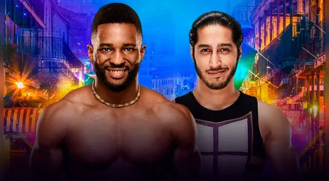 En WWE Wrestlemania 34, Cedric Alexander vs. Mustafa Ali por el Campeonato de Peso Crucero. Foto: WWE 