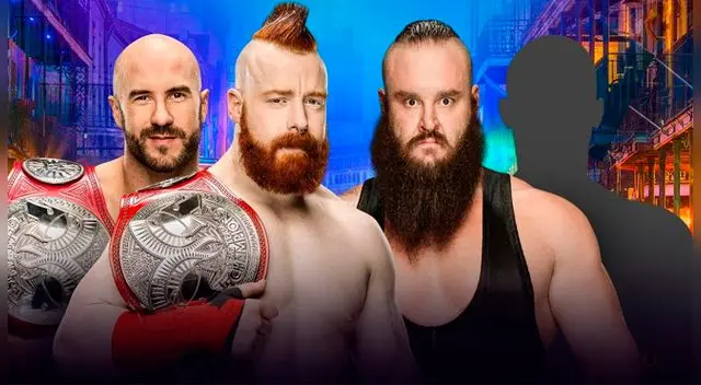 En WWE Wrestlemania 34, Sheamus & Cesaro vs. Braun Strowman y compañero sorpresa. Foto: WWE 