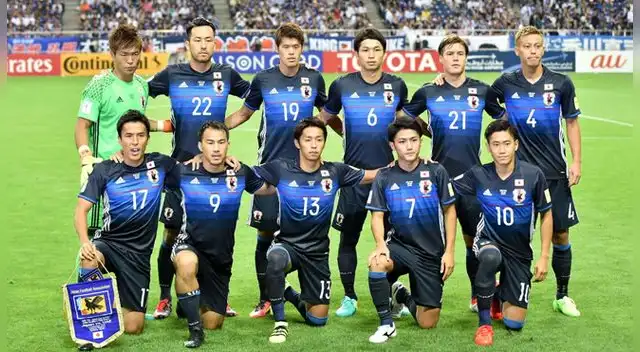 El equipo de Japón en un amistoso previo a Rusia 2018.