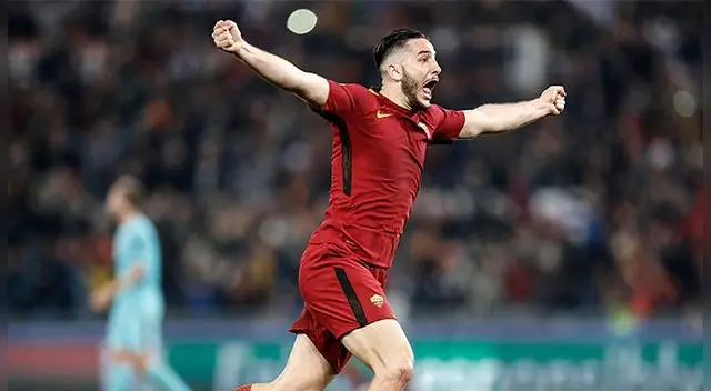 Manolas celebra su gol al Barcelona.