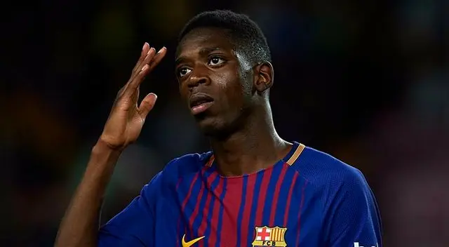 Ousmane Dembélé durante un partido del Barcelona.