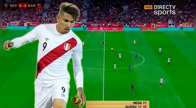 Paolo Guerrero fue mencionado en plena transmisión de DirecTV del Barcelona vs. Sevilla