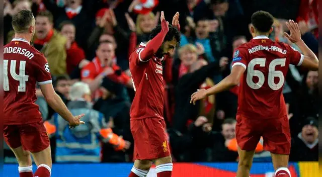 Mohamed Salah anotó un doblete en el primer tiempo. Mohamed Salah anotó un doblete en el primer tiempo.
