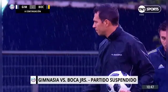 Boca Juniors vs. Gimnasia de La Plata suspendido por lluvias. Captura: TNT Sports Boca Juniors vs. Gimnasia de La Plata suspendido por lluvias. Captura: TNT Sports