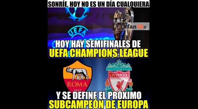 Los mejores memes del pase del Liverpool a la final de la Champions League pese a derrota ante Roma Los mejores memes del pase del Liverpool a la final de la Champions League pese a derrota ante Roma