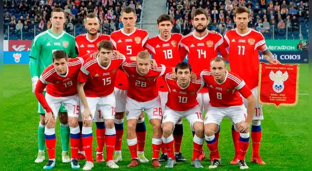 La alineación de Rusia en un amistoso preparatorio para el Mundial