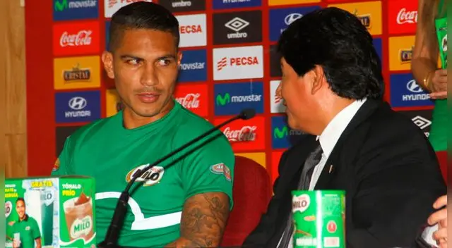 Paolo Guerrero y Edwin Oviedo en un acto publicitario en la Videna. Paolo Guerrero y Edwin Oviedo en un acto publicitario en la Videna.