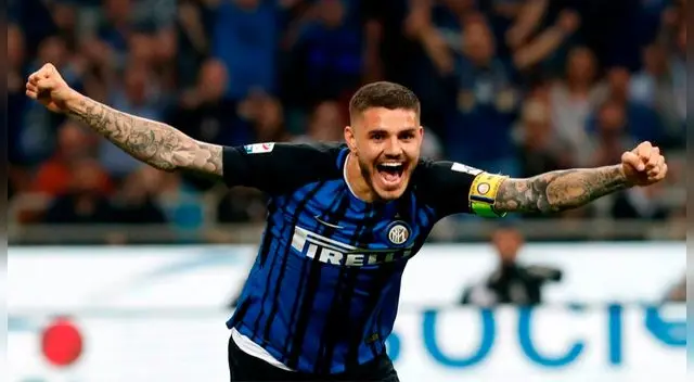 Mauro Icardi celebra su gol con el Inter de Milan. Mauro Icardi celebra su gol con el Inter de Milan.
