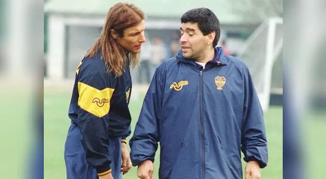 Diego Maradona y Claudio Caniggia jugaron juntos en Boca Juniors y Argentina. Diego Maradona y Claudio Caniggia jugaron juntos en Boca Juniors y Argentina.