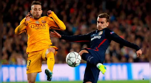 Jordi Alba y Antoine Griezmann podrían jugar juntos la próxima temporada. Foto: EFE Jordi Alba y Antoine Griezmann podrían jugar juntos la próxima temporada. Foto: EFE