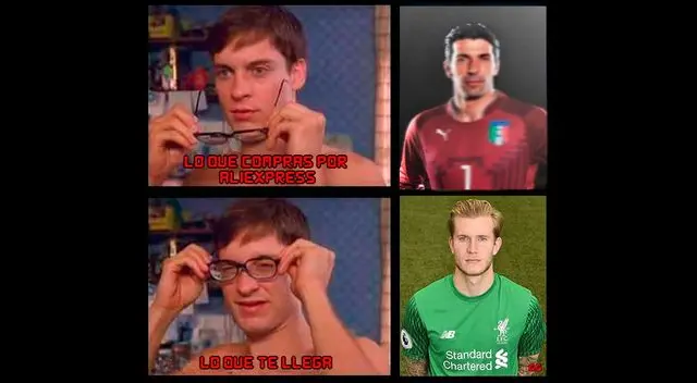 Escena de Spiderman donde Buffon es protagonista y Karius un culpable. Escena de Spiderman donde Buffon es protagonista y Karius un culpable.