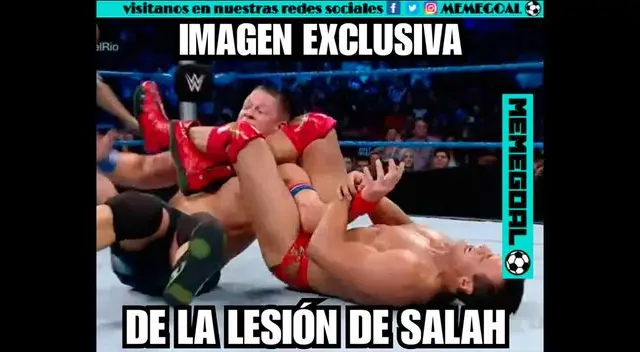 Comparan a John Cena con Sergio Ramos cuando chocó con Mohamed Salah. Comparan a John Cena con Sergio Ramos cuando chocó con Mohamed Salah.