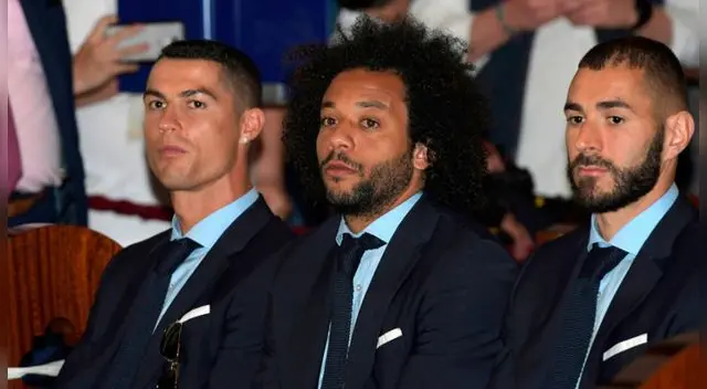 Cristiano Ronaldo, Marcelo y Karim Benzemá atentos al discurso del obispo Jesús Vallejo en la Catedral de la Almudena Cristiano Ronaldo, Marcelo y Karim Benzemá atentos al discurso del obispo Jesús Vallejo en la Catedral de la Almudena
