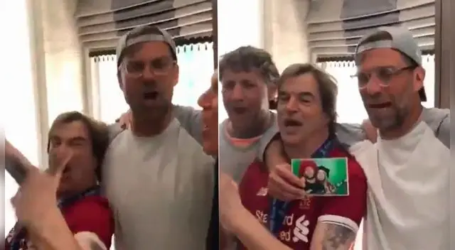 Jurgen Klopp, técnico del Liverpool se unió a los cánticos contra el Real Madrid. Jurgen Klopp, técnico del Liverpool se unió a los cánticos contra el Real Madrid.