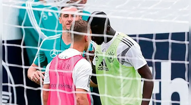 Kimmich y Rüdiger se enfrentaron en practica