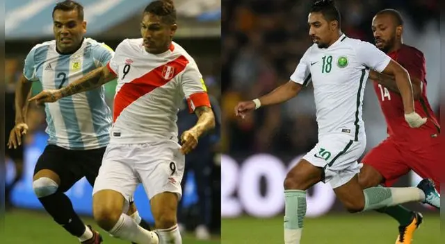 Paolo Guerrero (Perú) y Salem Al-Dawsari (Arabia Saudita) estarán frente a frente. Foto: Agencias