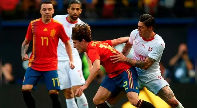 España empató 1-1 con Suiza en amistoso internacional.