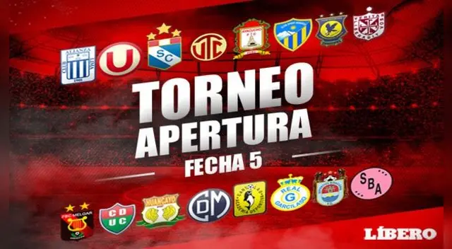 Tabla de posiciones y resultados tras la fecha 5 del Torneo Apertura 2018