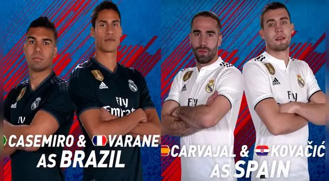 Rusia 2018: Brasil vence 4-0 a España en juego entre Casemiro, Varane, Carvajal y Kovacic Rusia 2018: Brasil vence 4-0 a España en juego entre Casemiro, Varane, Carvajal y Kovacic