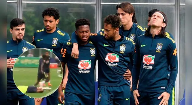 Fred tuvo que abandonar el campo de juego por una lesión.