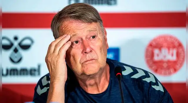 Age Hareide, DT de Dinamarca, en conferencia de prensa. Age Hareide, DT de Dinamarca, en conferencia de prensa.