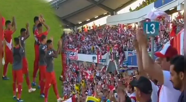 Hinchas peruanos ovacionaron a los jugadores al término del partido. Fuente: MovistarDeportes