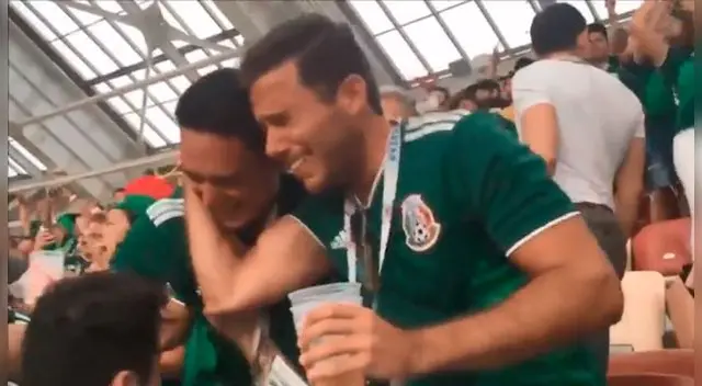 El emotivo festejo de los mexicanos tras la victoria frente a Alemania | Vídeo El emotivo festejo de los mexicanos tras la victoria frente a Alemania | Vídeo