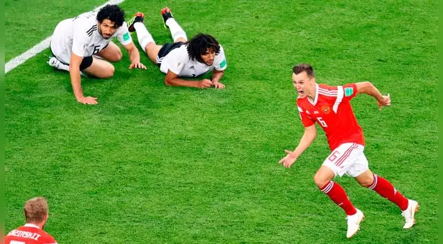 Rusia derrotó a Egipto por 3-1 y se clasificó a octavos de final del Mundial Rusia 2018. Rusia derrotó a Egipto por 3-1 y se clasificó a octavos de final del Mundial Rusia 2018.