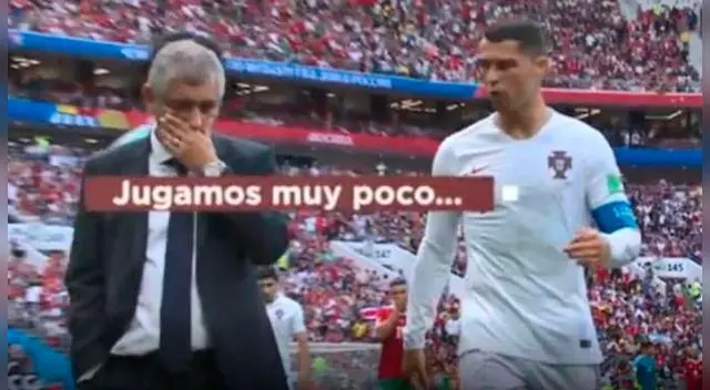 Cristiano Ronaldo y la crítica al DT Fernando Santos durante entretiempo de Portugal vs. Marruecos Cristiano Ronaldo y la crítica al DT Fernando Santos durante entretiempo de Portugal vs. Marruecos