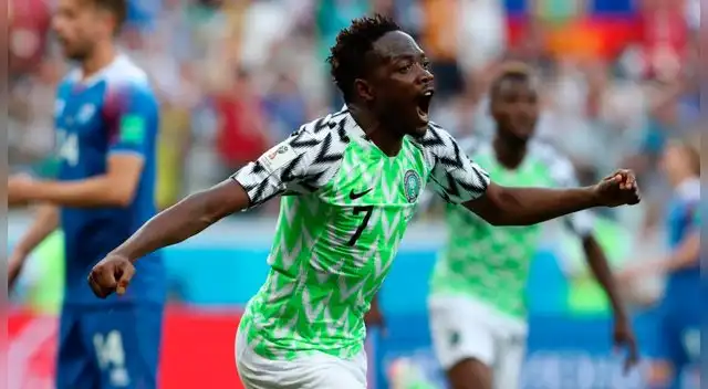 Ahmed Musa anotó el primer tanto del partido con un soberbio remate dentro del área. Foto: EFE Ahmed Musa anotó el primer tanto del partido con un soberbio remate dentro del área. Foto: EFE