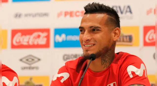 Miguel Trauco, durante una conferencia de prensa de la Selección Peruana.