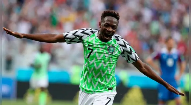 Ahmed Musa festejando su segunda anotación. Ahmed Musa festejando su segunda anotación.