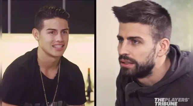 James Rodríguez y Gerard Piqué James Rodríguez y Gerard Piqué
