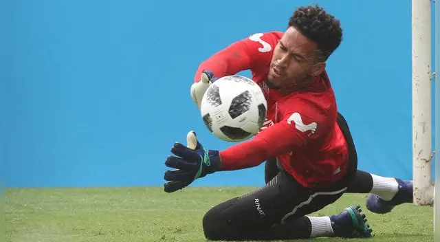 Pedro Gallese, durante un entrenamiento de la Selección Peruana. Pedro Gallese, durante un entrenamiento de la Selección Peruana.