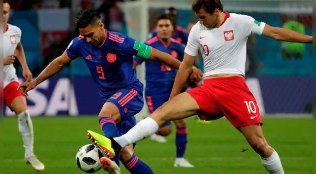 Radamel Falcao anotó el segundo tanto de Colombia sobre Polonia. Foto: EFE Radamel Falcao anotó el segundo tanto de Colombia sobre Polonia. Foto: EFE