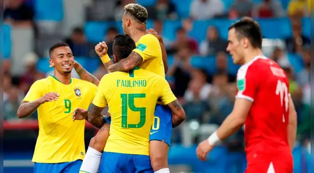 Brasil ganó a Serbia en la última fecha de la fase de grupos del Mundial Rusia 2018. Foto: EFE Brasil ganó a Serbia en la última fecha de la fase de grupos del Mundial Rusia 2018. Foto: EFE