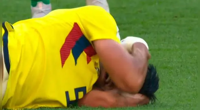 Radamel Falcao recibió duro golpe en el Colombia vs Senegal. Foto: Captura
