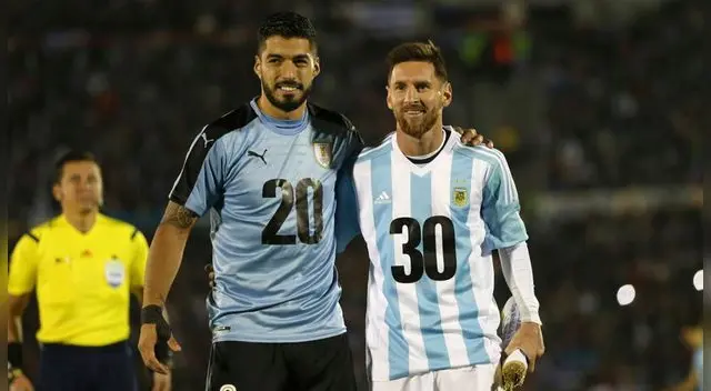 Luis Suárez y Lionel Messi durante un Uruguay-Argentina. Luis Suárez y Lionel Messi durante un Uruguay-Argentina.