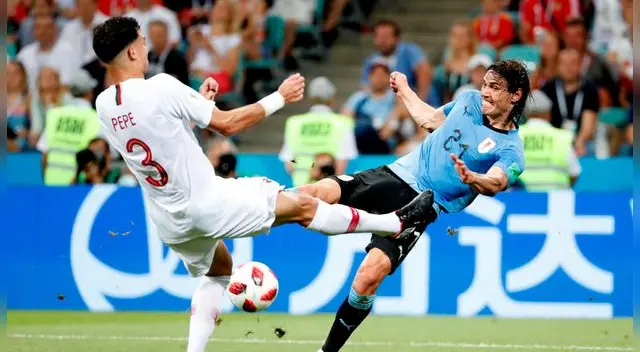 Con gol de Cavani, Uruguay va ganando 1-0 a Portugal. Foto: EFE Con gol de Cavani, Uruguay va ganando 1-0 a Portugal. Foto: EFE