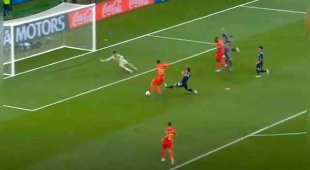 Nacer Chadli marcó su primer gol en el Mundial de Rusia. 