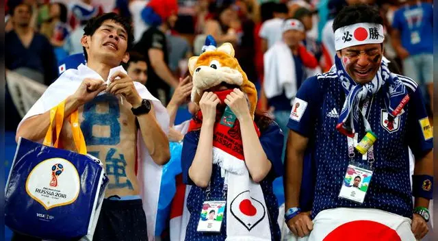Hinchas de Japón quedaron desconsolados tras perder 3-2 con Bélgica en Mundial Rusia 2018. Foto: EFE Hinchas de Japón quedaron desconsolados tras perder 3-2 con Bélgica en Mundial Rusia 2018. Foto: EFE