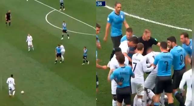Mbappé protagoniza escandalosa pelea en el Francia vs. Uruguay. Mbappé protagoniza escandalosa pelea en el Francia vs. Uruguay.