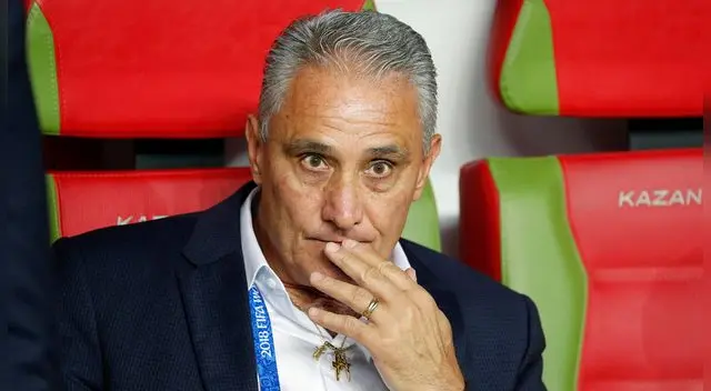 Tite, durante la zona técnica del Kazán Arena.