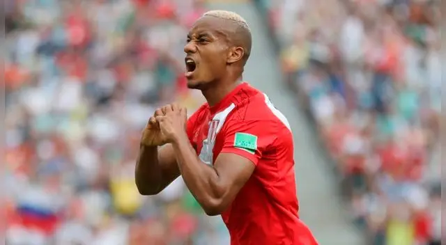 André Carrillo celebra su gol con la Selección Peruana a Australia. André Carrillo celebra su gol con la Selección Peruana a Australia.